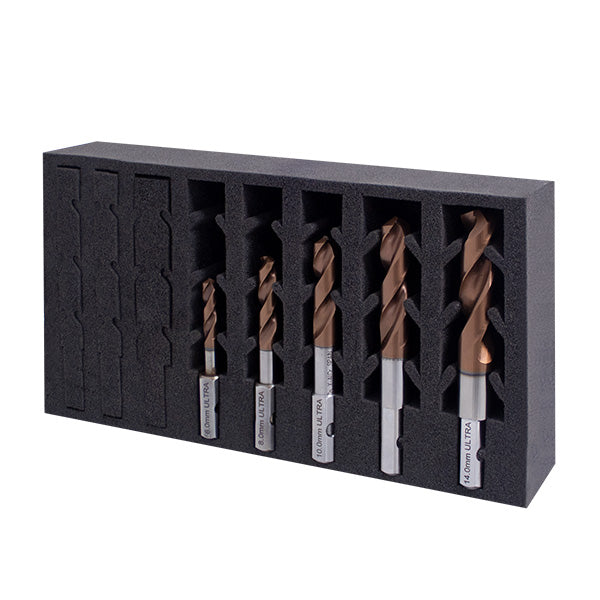 HMT Versadrive ULTRA Coated Drill Bit InsertFoam Set 6,8,10,12,14mm