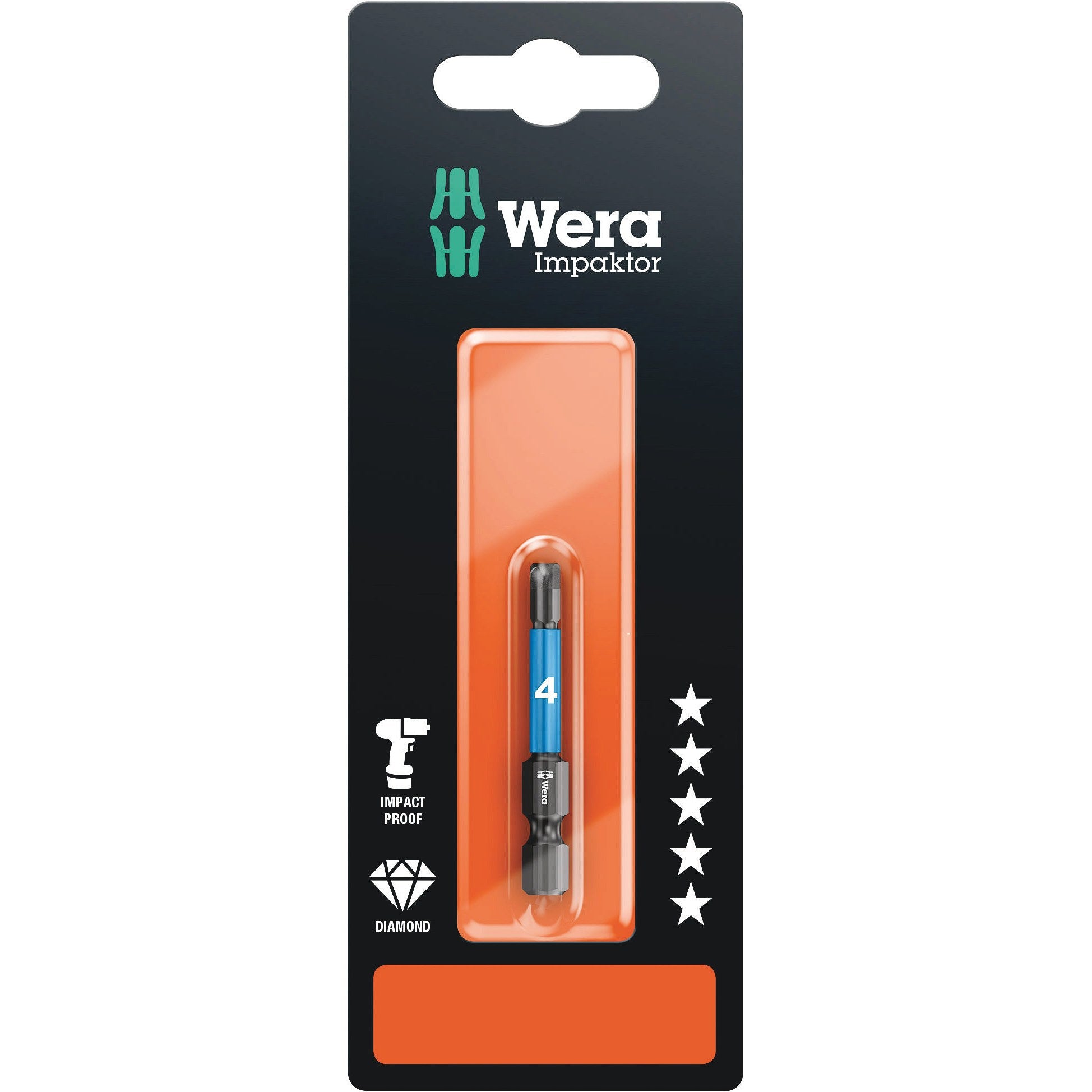 Wera 840/4 IMP DC Impaktor bits SB, 4 x 50 mm