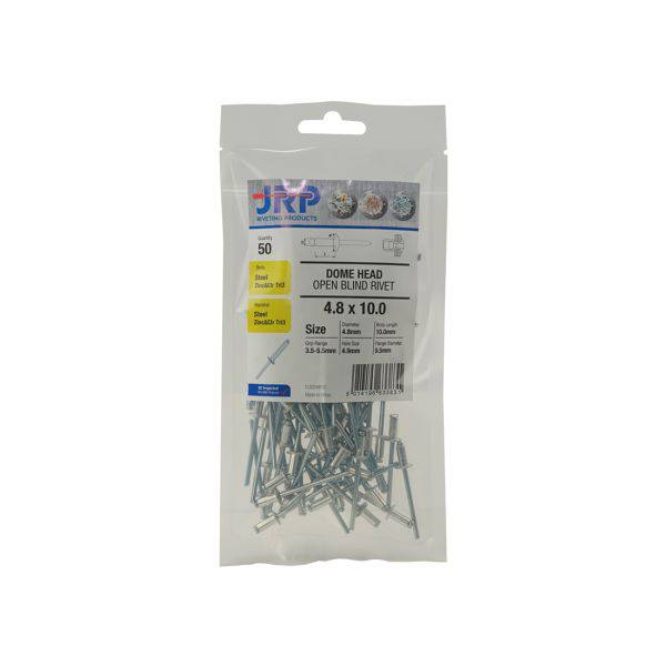Steel/Steel Dome Rivets - 4.8x12