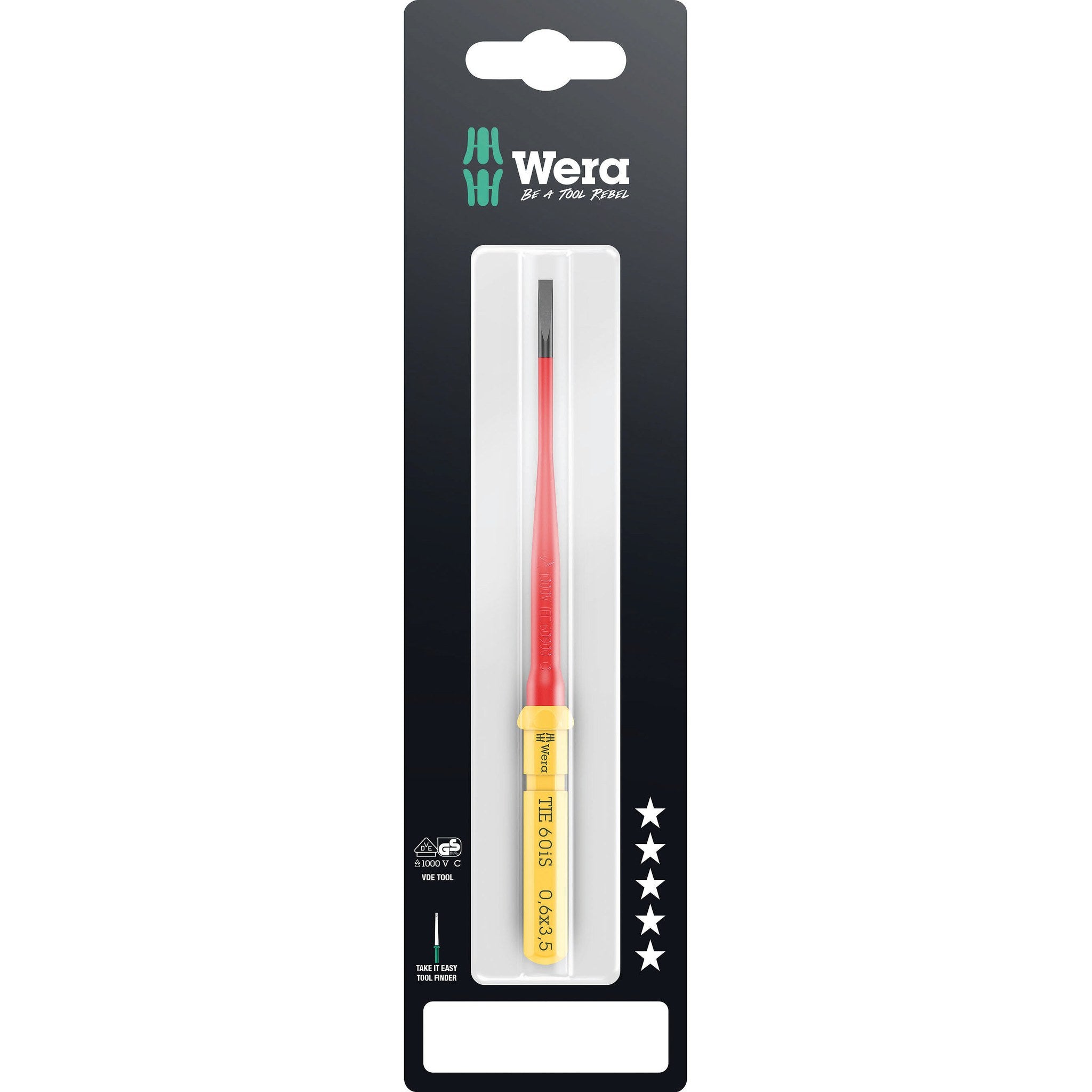 Wera Kraftform Kompakt VDE 60 iS Take it easy SB, 0.6 x 3.5 x 157 mm
