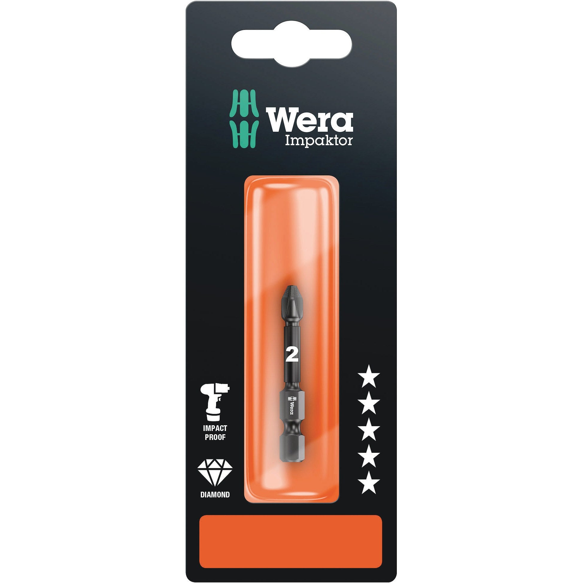 Wera 855/4 IMP DC Impaktor bits SB, PZ 2 x 50 mm