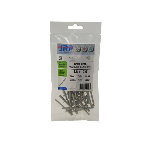 A2/A2 Dome Medium Grip Rivets - 4.8x17.5