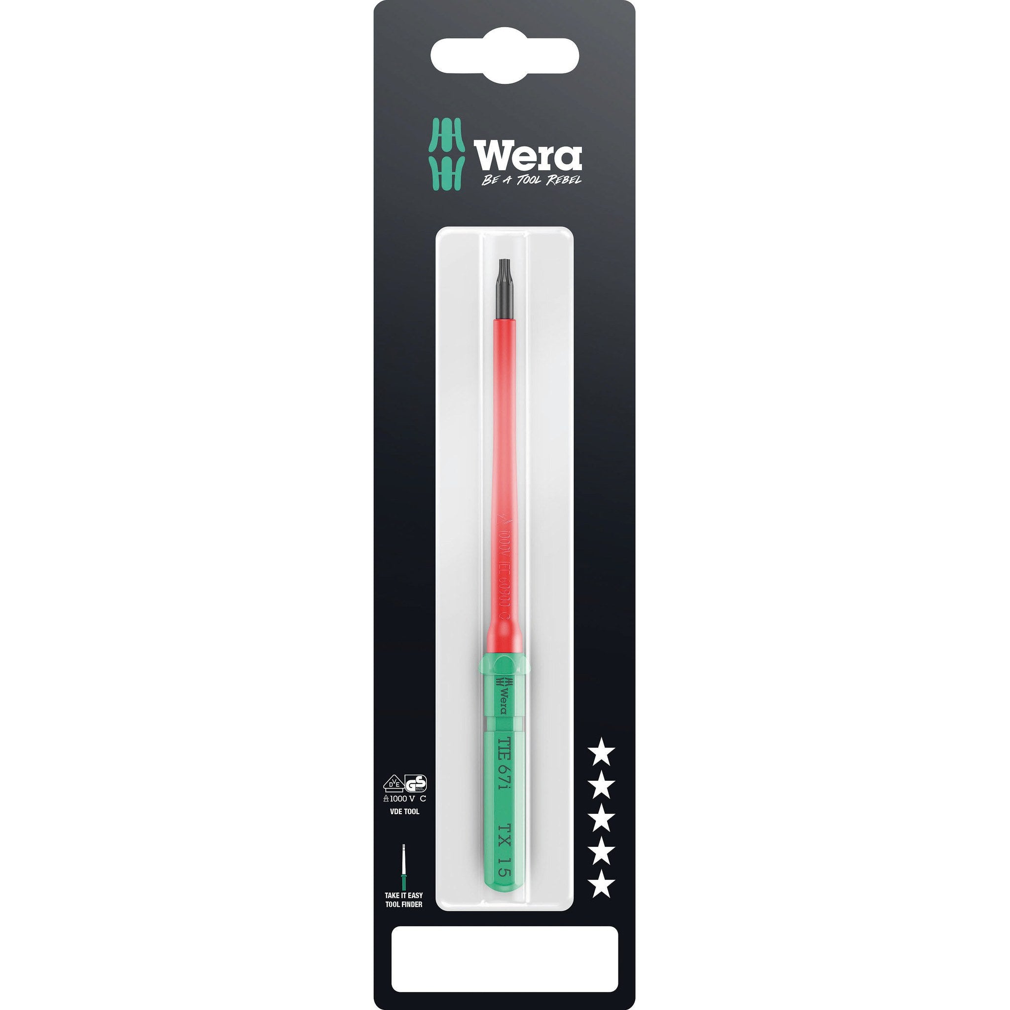 Wera Kraftform Kompakt VDE 67 i TORX® Take it easy SB, TX 15 x 157 mm