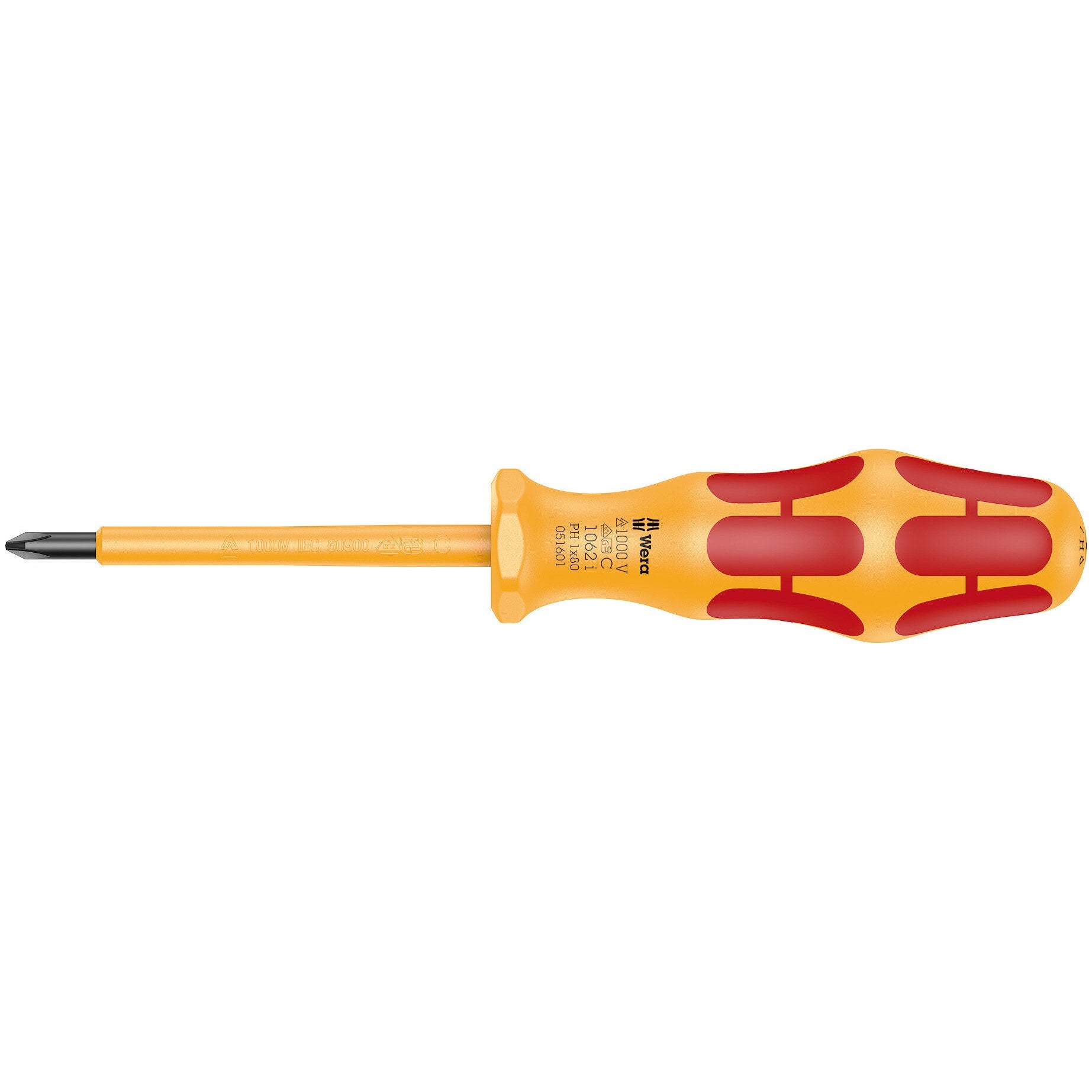 Wera 1062 i PH VDE-insulated Kraftform Phillips-head screwdriver, PH 1 x 80 mm