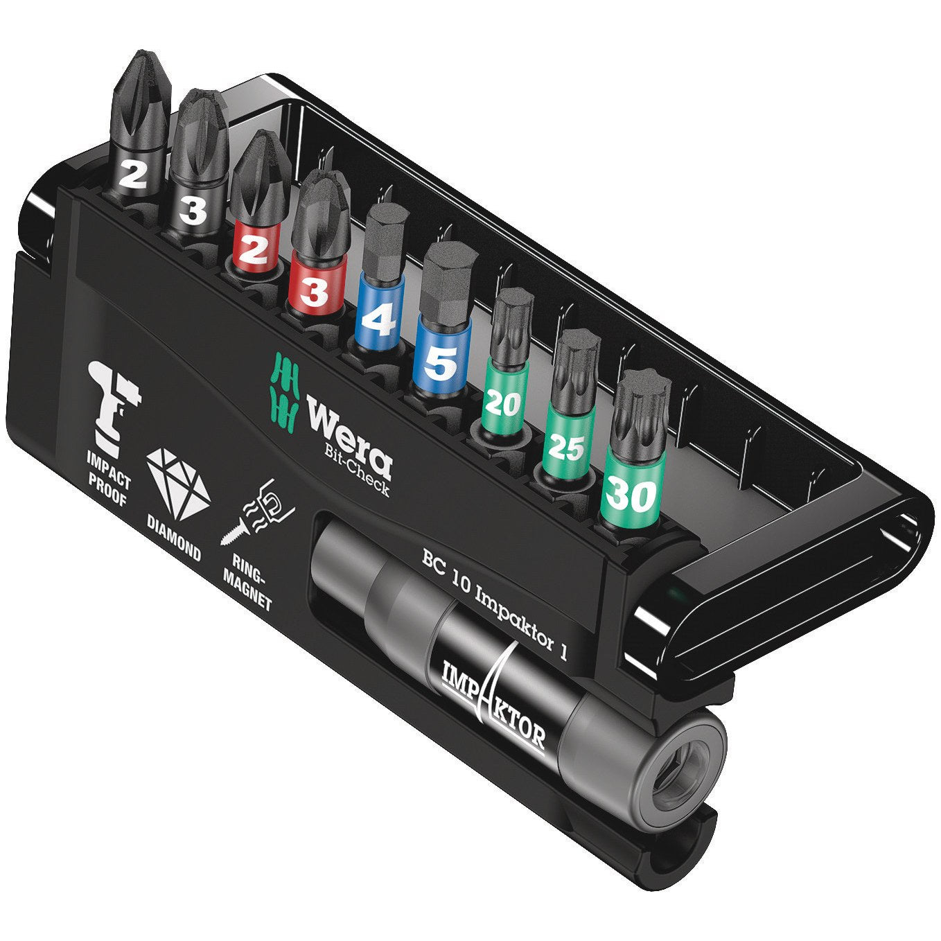 Wera Bit-Check 10 Impaktor 1 SB, 10 pieces