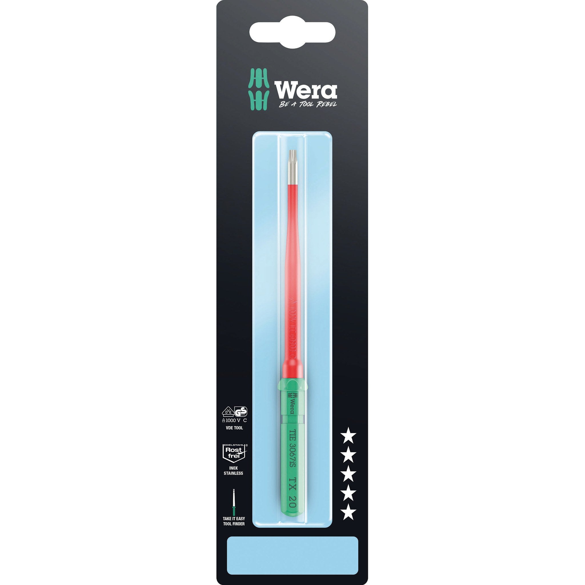 Wera Kraftform Kompakt VDE 3067 iS TORX® Take it easy SB, stainless steel, TX 20 x