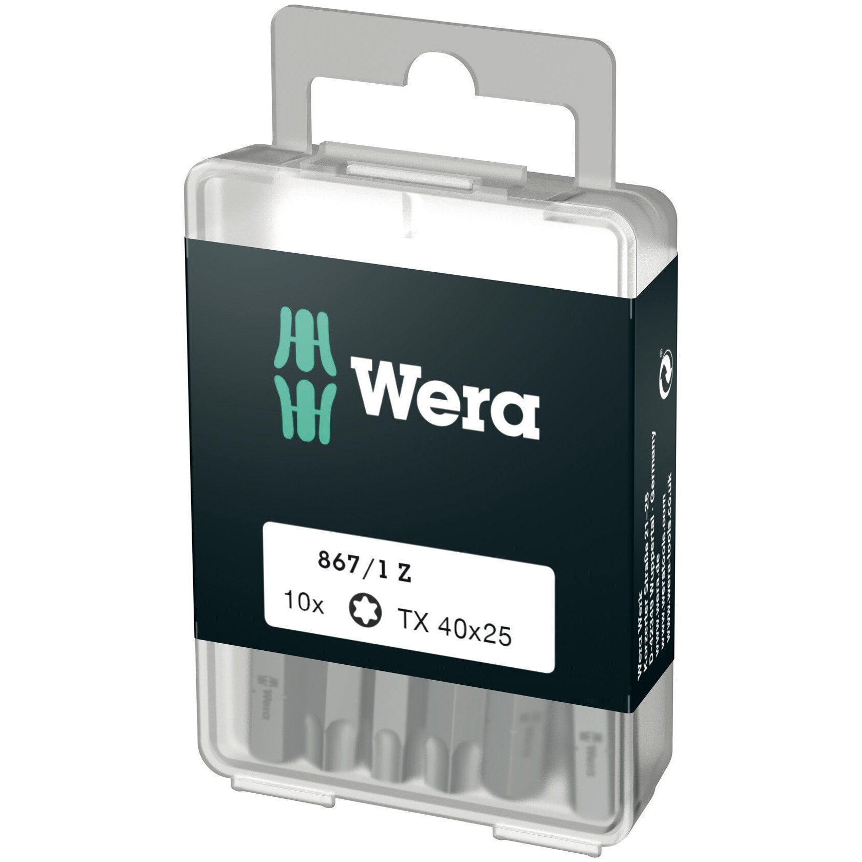 Wera 867/1 DIY TORX® bits, TX 40 x 25 mm, 10 pieces