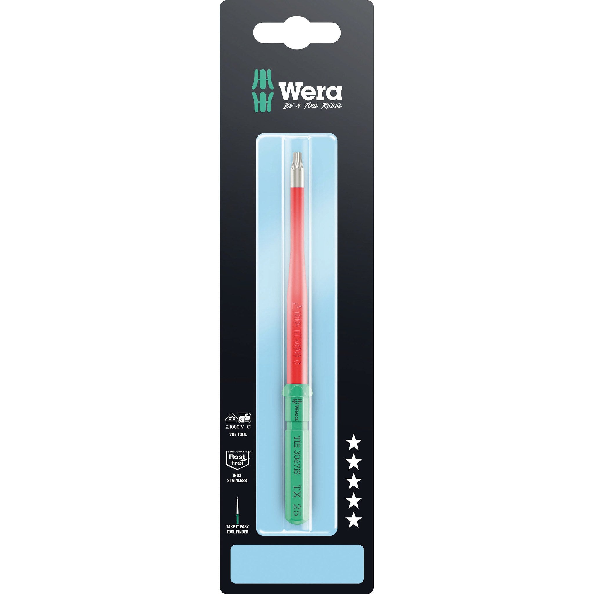 Wera Kraftform Kompakt VDE 3067 iS TORX® Take it easy SB, stainless steel, TX 25 x