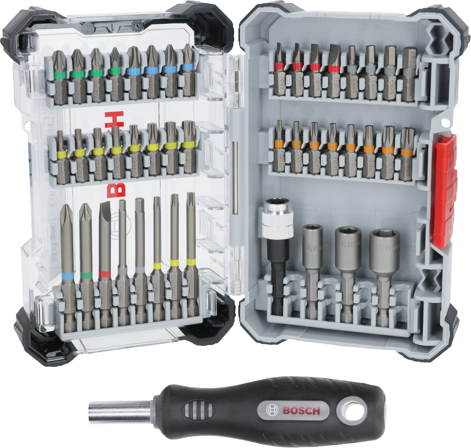 Bosch Extra Hard 44+1 Bit Set with Handle