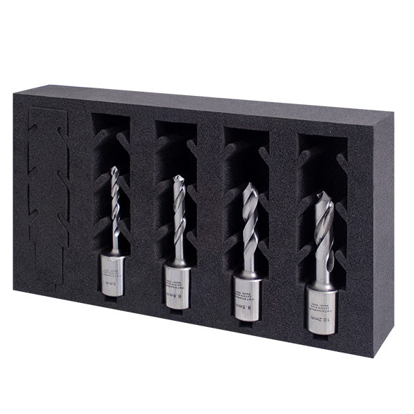 HMT HSS Silvermax Tapping Size Weldon Drill InsertFoam Set 5.0, 6.8, 8.5, 10.2mm
