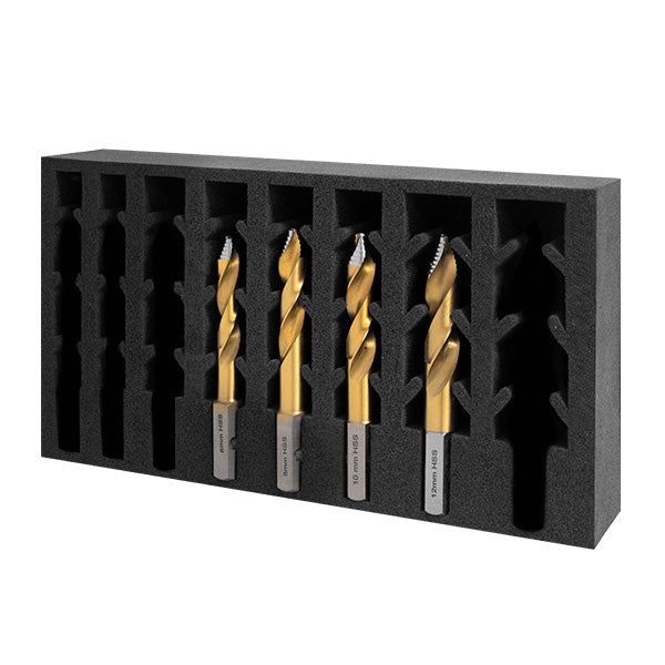 HMT VersaDrive TurboTip Tapping Size Impact Drill InsertFoam Bit Set, #7, F, 5/16, 27/64"