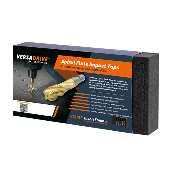 HMT VersaDrive Spiral Flute ImpactaTap InsertFoam Set, M12, M16, M20, M24