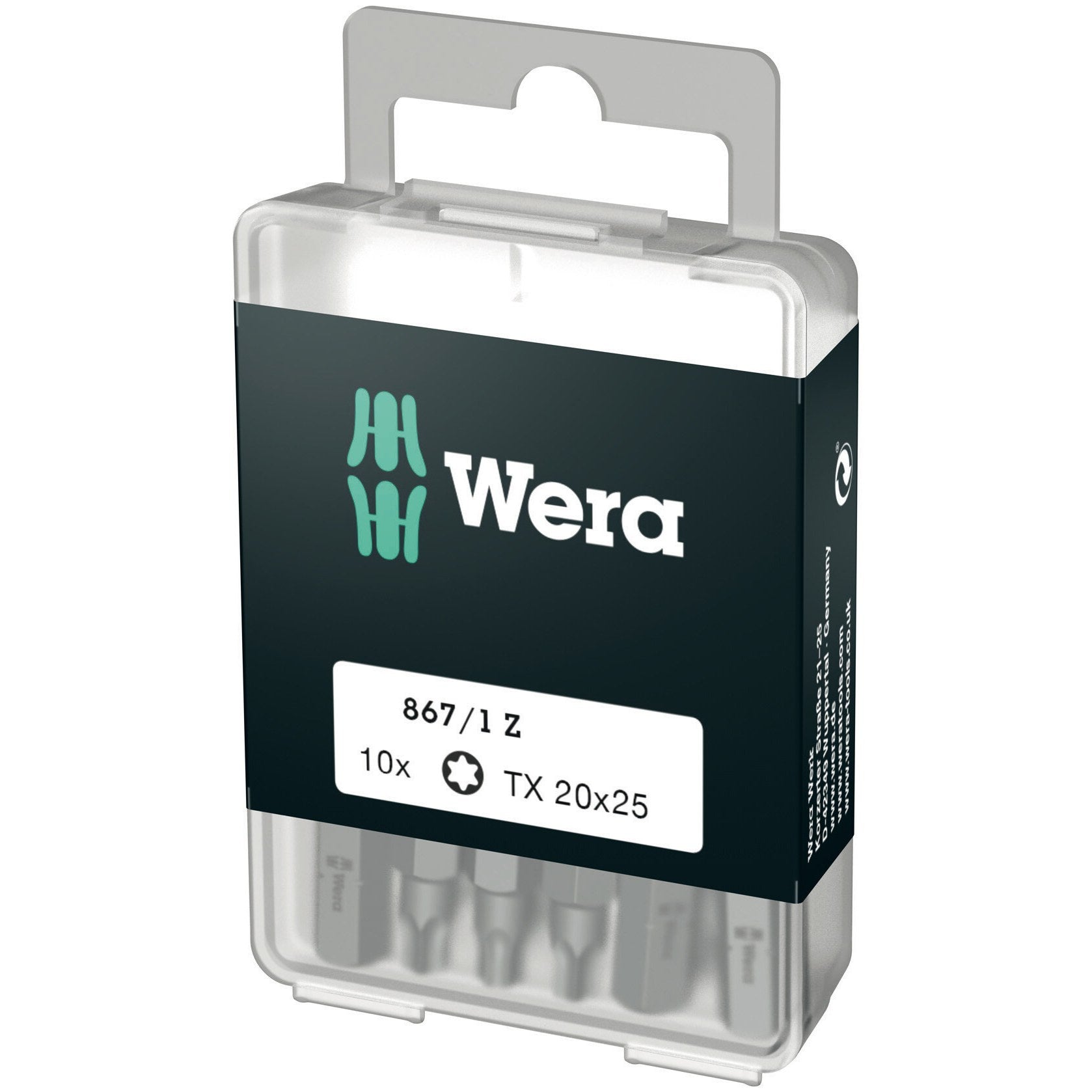 Wera 867/1 DIY TORX® bits, TX 20 x 25 mm, 10 pieces