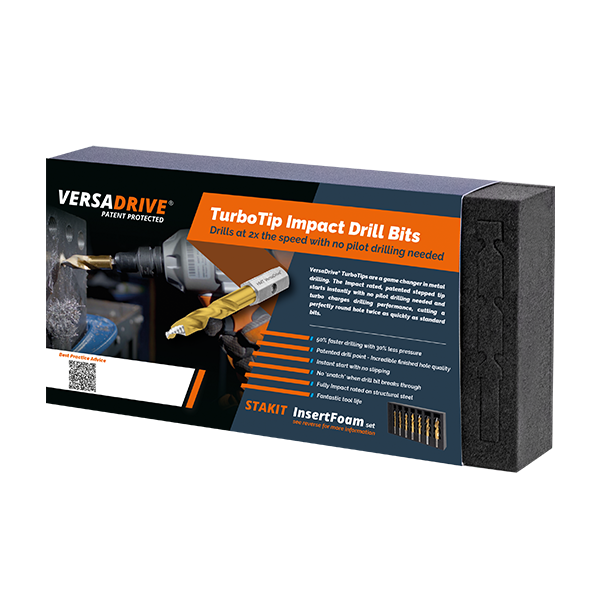 HMT VersaDrive TurboTip Impact Drill Bit InsertFoam Set, 6, 8, 10, 12, 14, 18, 22mm