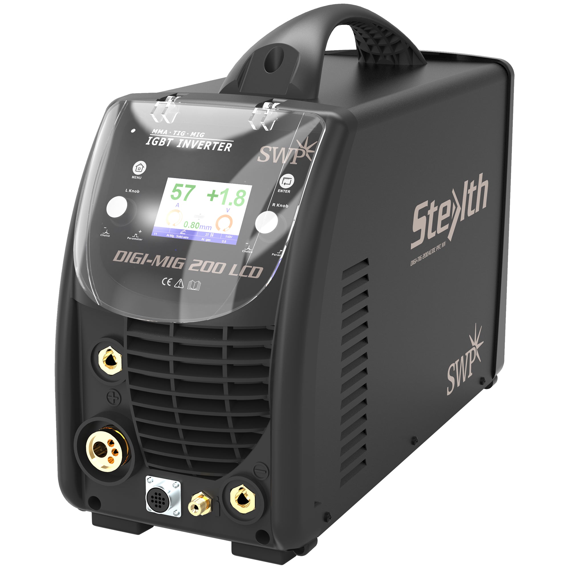 Stealth MIG 200 LCD PFC Multiprocess Welder, 110/230 V