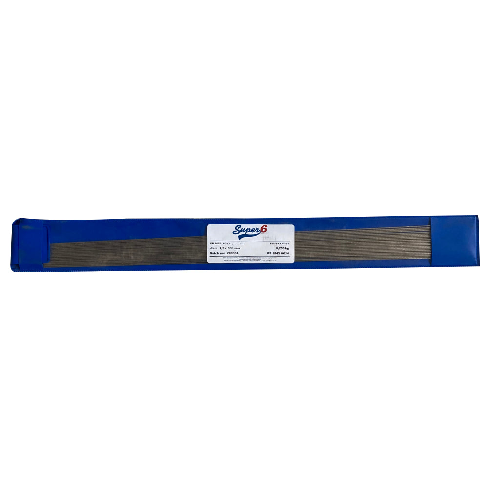 SWP Super 6 AG14 Silver Solder Rods - 1.5 mm, 250 g