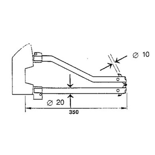 Arms c/w Electrodes Cranked 350mm (Pair) 10mm