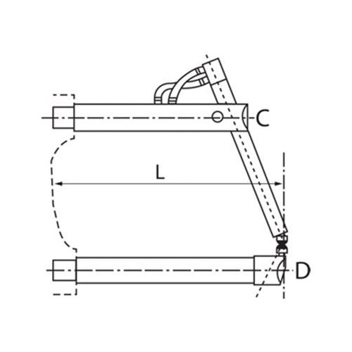 Ind Sus S/Gun Lower Arm Angled L=190mm