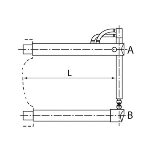 Ind Sus S/Gun Straight Upper Arm L=350mm
