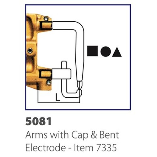 Arms c/w Cap and Bent Electrode L=107mm (Pair)