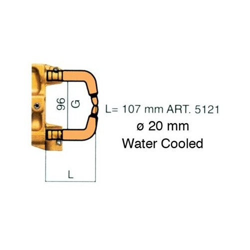 Water Cooled Arms Bent L=107mm D=20mm (Pair)