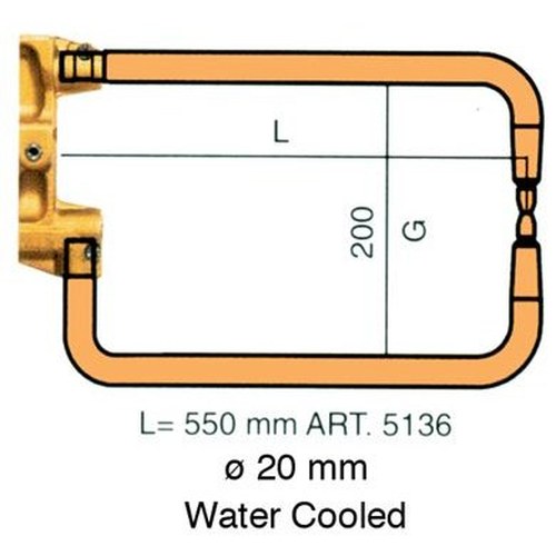 Water Cooled Arms Cranked L=550mm D=20mm