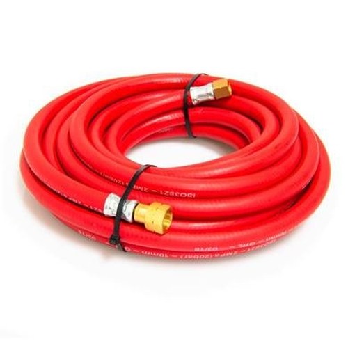 Acetylene Fitted Hose 6mm (1/4") x 10m c/w 3/8" Check Valves